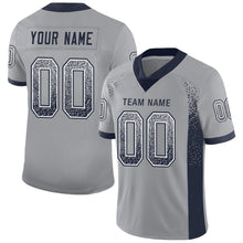 Load image into Gallery viewer, Custom Light Gray Navy-White Mesh Drift Fashion Football Jersey