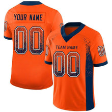Load image into Gallery viewer, Custom Orange Navy-White Mesh Drift Fashion Football Jersey