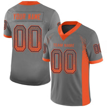Load image into Gallery viewer, Custom Gray Orange-Navy Mesh Drift Fashion Football Jersey