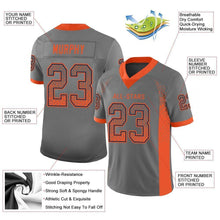 Load image into Gallery viewer, Custom Gray Orange-Navy Mesh Drift Fashion Football Jersey