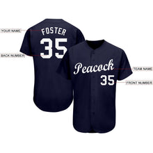 Load image into Gallery viewer, Custom Navy White Baseball Jersey