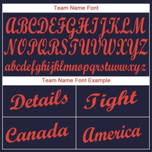 Load image into Gallery viewer, Custom Navy Orange Baseball Jersey