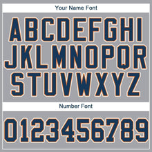 Load image into Gallery viewer, Custom Gray Navy-Orange Baseball Jersey