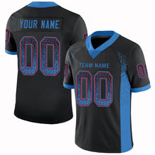 Load image into Gallery viewer, Custom Black Powder Blue-Red Mesh Drift Fashion Football Jersey