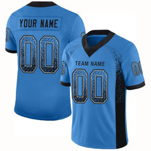 Load image into Gallery viewer, Custom Powder Blue Black-Gray Mesh Drift Fashion Football Jersey