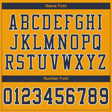 Load image into Gallery viewer, Custom Gold Navy-White Mesh Authentic Football Jersey