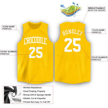 Load image into Gallery viewer, Custom Gold White Round Neck Basketball Jersey