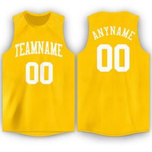 Load image into Gallery viewer, Custom Gold White Round Neck Basketball Jersey