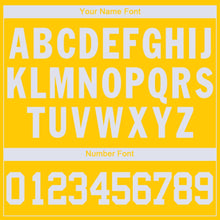 Load image into Gallery viewer, Custom Gold White V-Neck Basketball Jersey