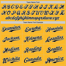 Load image into Gallery viewer, Custom Gold Black-White Authentic Baseball Jersey