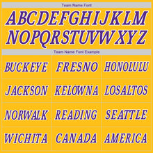 Load image into Gallery viewer, Custom Gold Purple-White Authentic American Flag Fashion Baseball Jersey