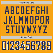 Load image into Gallery viewer, Custom Gold Navy-White Authentic Throwback Rib-Knit Baseball Jersey Shirt