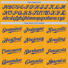 Load image into Gallery viewer, Custom Gold Royal-White Authentic Throwback Rib-Knit Baseball Jersey Shirt