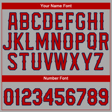 Load image into Gallery viewer, Custom Gray Red-Navy Authentic Baseball Jersey