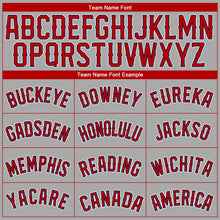 Load image into Gallery viewer, Custom Gray Red-Navy Authentic Baseball Jersey