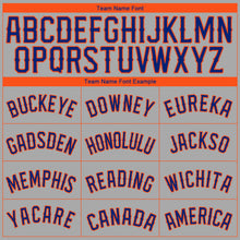 Load image into Gallery viewer, Custom Gray Royal-Orange Authentic Baseball Jersey