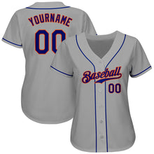 Load image into Gallery viewer, Custom Gray Royal-Orange Authentic Baseball Jersey