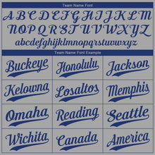 Load image into Gallery viewer, Custom Gray Royal-Red Authentic Baseball Jersey