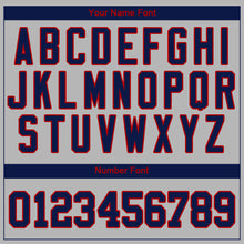 Load image into Gallery viewer, Custom Gray Navy-Red Authentic Baseball Jersey