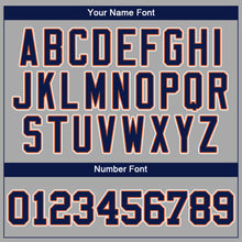Load image into Gallery viewer, Custom Gray Navy-Orange Authentic Baseball Jersey