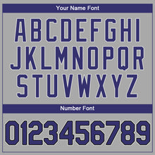 Load image into Gallery viewer, Custom Gray Purple-Black Authentic Baseball Jersey