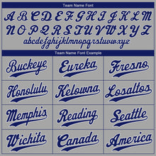 Load image into Gallery viewer, Custom Gray Royal-White Authentic Baseball Jersey