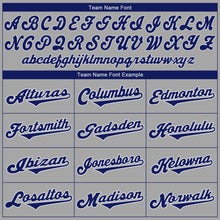 Load image into Gallery viewer, Custom Gray Royal-White Authentic Baseball Jersey