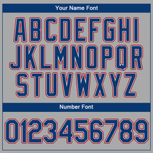 Load image into Gallery viewer, Custom Gray Royal-Red Authentic Baseball Jersey