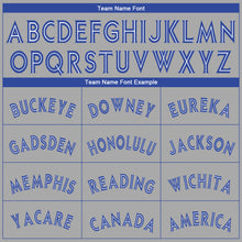 Load image into Gallery viewer, Custom Gray Royal-White Authentic Baseball Jersey