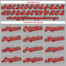 Load image into Gallery viewer, Custom Gray Red-Black Authentic Baseball Jersey