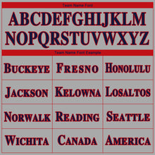 Load image into Gallery viewer, Custom Gray Red-Navy Authentic Baseball Jersey