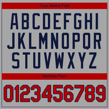 Load image into Gallery viewer, Custom Gray Red-Navy Authentic Baseball Jersey