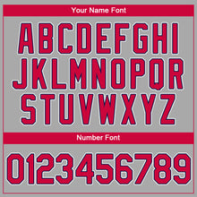 Load image into Gallery viewer, Custom Gray Red-Navy Authentic Baseball Jersey