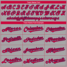 Load image into Gallery viewer, Custom Gray Red-Navy Authentic Baseball Jersey