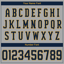 Load image into Gallery viewer, Custom Gray Navy-Old Gold Authentic Baseball Jersey