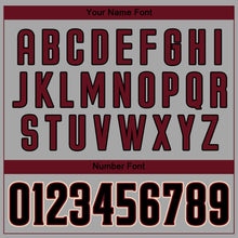 Load image into Gallery viewer, Custom Gray Black-Crimson Authentic Baseball Jersey