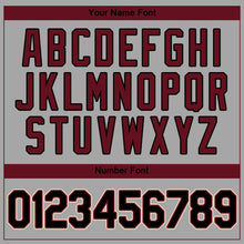 Load image into Gallery viewer, Custom Gray Black-Crimson Authentic Baseball Jersey