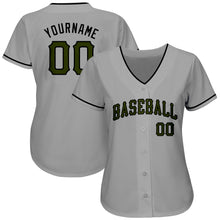 Load image into Gallery viewer, Custom Gray Olive-Black Authentic Memorial Day Baseball Jersey