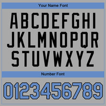 Load image into Gallery viewer, Custom Gray Light Blue-Black Authentic Father's Day Baseball Jersey