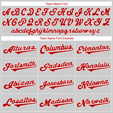 Load image into Gallery viewer, Custom Gray Red-White Authentic Baseball Jersey