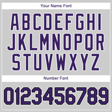 Load image into Gallery viewer, Custom Gray Purple-Black Authentic Baseball Jersey