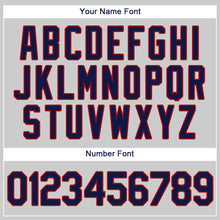 Load image into Gallery viewer, Custom Gray Navy-Red Authentic Baseball Jersey