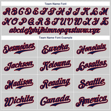 Load image into Gallery viewer, Custom Gray Navy-Red Authentic Baseball Jersey