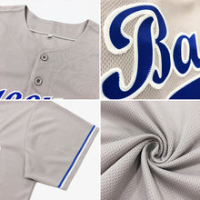 Load image into Gallery viewer, Custom Gray Royal-Red Authentic Baseball Jersey