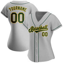 Load image into Gallery viewer, Custom Gray Green-Gold Authentic Baseball Jersey