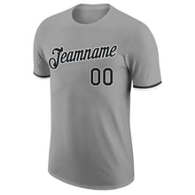 Load image into Gallery viewer, Custom Gray Black-White Performance T-Shirt