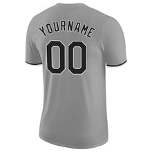 Load image into Gallery viewer, Custom Gray Black-White Performance T-Shirt