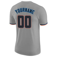 Load image into Gallery viewer, Custom Gray Black-Powder Blue Performance T-Shirt