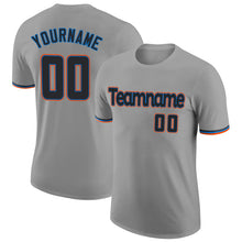 Load image into Gallery viewer, Custom Gray Black-Powder Blue Performance T-Shirt