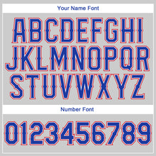 Load image into Gallery viewer, Custom Gray Royal-Red Authentic Throwback Rib-Knit Baseball Jersey Shirt